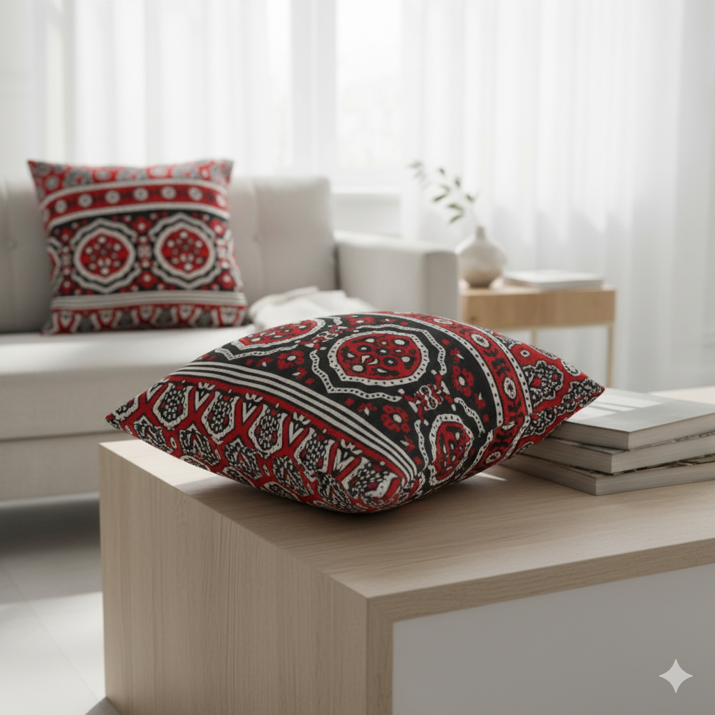 Ajrak Printed Cushion