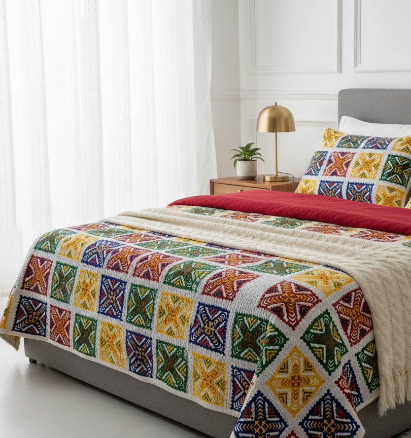 Premium Aplique work Rilli Multicolor