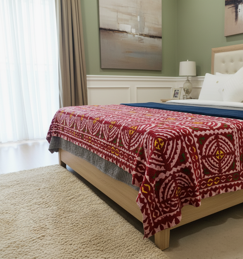 Heritage Applique Rilli Quilt-Maroon2